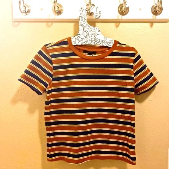 Forever 21 rust and blue striped top - Picture 1 of 6
